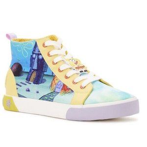 pongeBob SquarePants Mens High Top Graphic Design Canvas Sneakers Shoes sz 11
